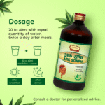 20 to 40ml with equal quantity of water, twice a day after meals