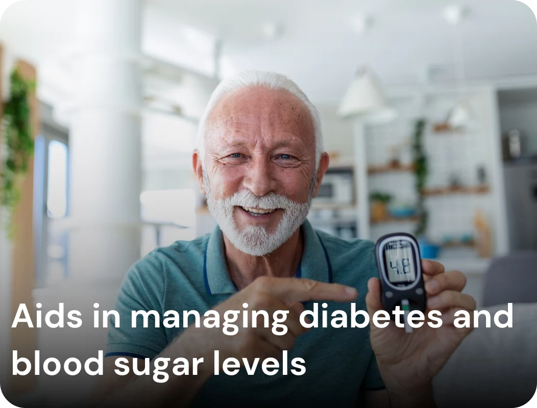 Aids in managing diabetes and blood sugar levels
